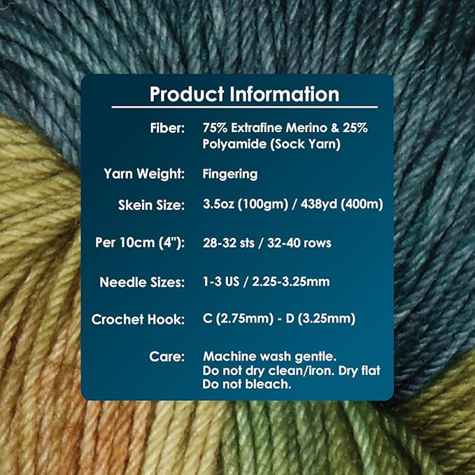 KnitPro Symfonie Fingering Weight Hand Dyed Variegated Yarn Skein | Extra Fine Merino Wool & Polyamide Blend for Knitting & Crocheting, Oeko-TEX Certified 400m, 100g | Terra Spring Blush