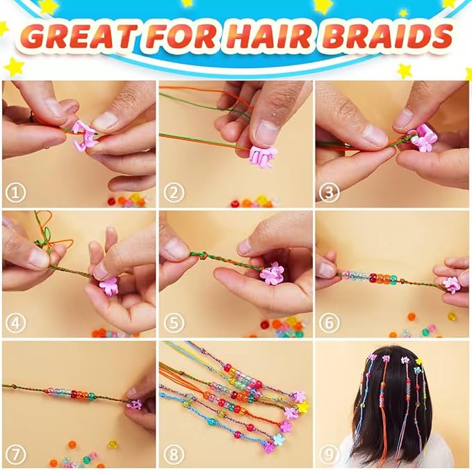 iooleem pony beads(8000pcs glitter), beading supplies, friendship bracelets making, king size