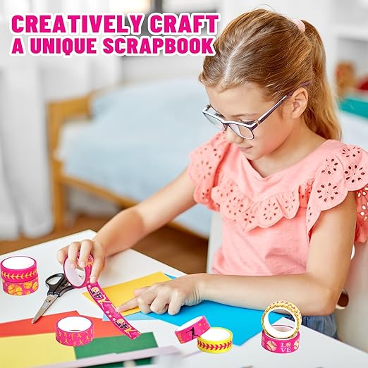 12 Rolls Softball Washi Tape Softball Birthday Party Decorations Sports Ball Masking Tape Set Pink Yellow Decorative Wrapping Paper Tapes for Scrapbook Journal DIY Art Crafts