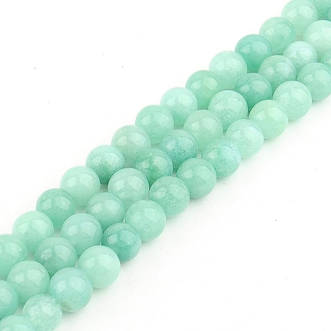 Natural Stone Beads for Jewelry Making - 6mm Gemstone Round Beads for Bracelets(58-62pcs, Burma Jade)