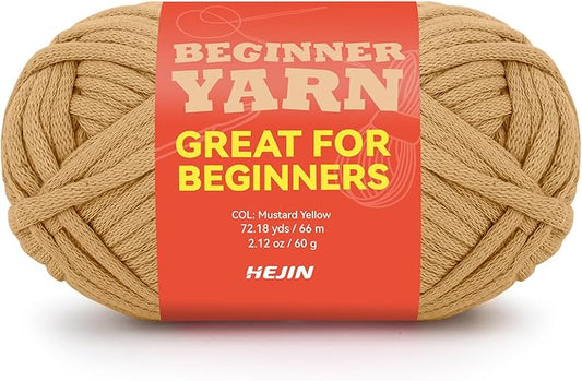 60g Cinnamon Apricot Yarn for Crocheting and Knitting;66m (72yds) Cotton Yarn for Beginners with Easy-to-See Stitches;Worsted-Weight Medium #4;Cotton-Nylon Blend Yarn for Beginners Crochet Kit Making