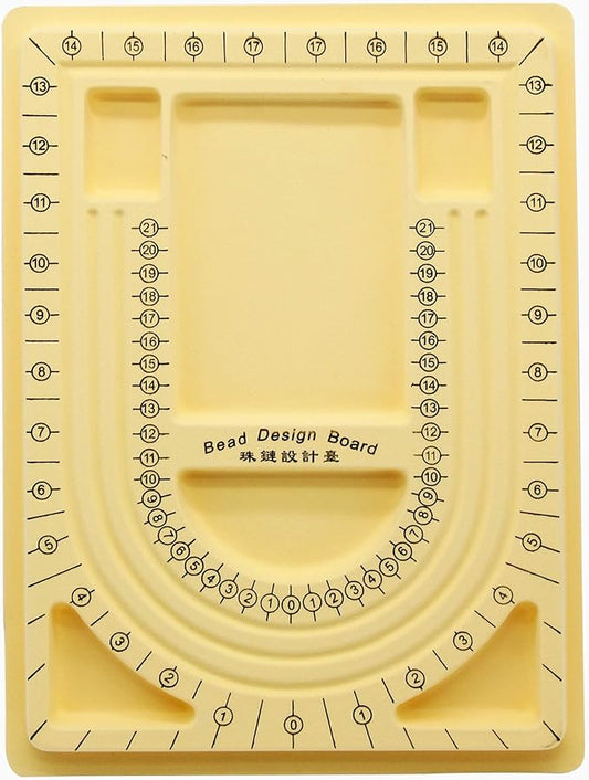 H&W Yellow Bead Board with Flock, 9.5 by 12.9-inch, Design Beading Board Tray DIY Craft Tool for Girl and Necklace Beading Jewelry Designer