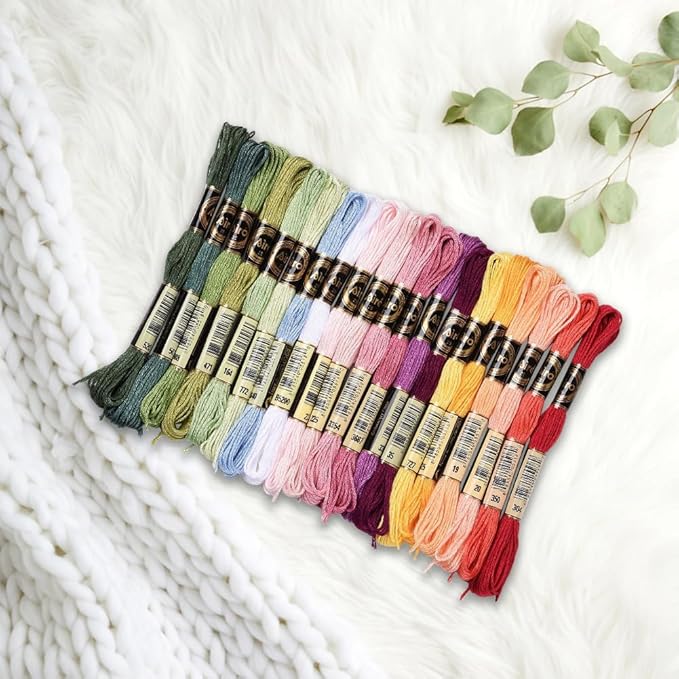 20 Skeins Variegated Embroidery Floss Cross Stitch Threads Colorful Polyester 6 Strands Rainbow Friendship Bracelet String Thread for Jewelry Making Bracelets Knitting Stitching DIY Crafts