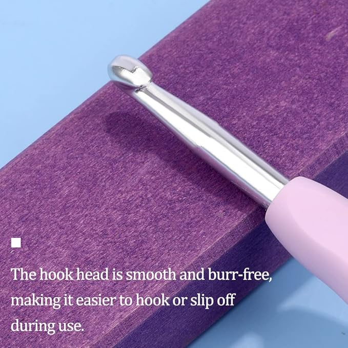 6.5 mm Crochet Hook, Ergonomic Handle for Arthritic Hands, Extra Long  Knitting Needles for Beginners and Crocheting Yarn (6.5 mm)