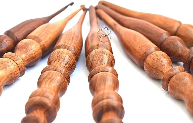 SHEESHAM Wood Crochet Hooks Set of 7 PCS 4MM to 10MM Size Set