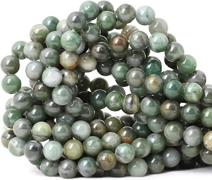 cheavian 45pcs 8mm natural sinkiang jade gemstone round loose beads for jewelry making 1 strand 15 inches