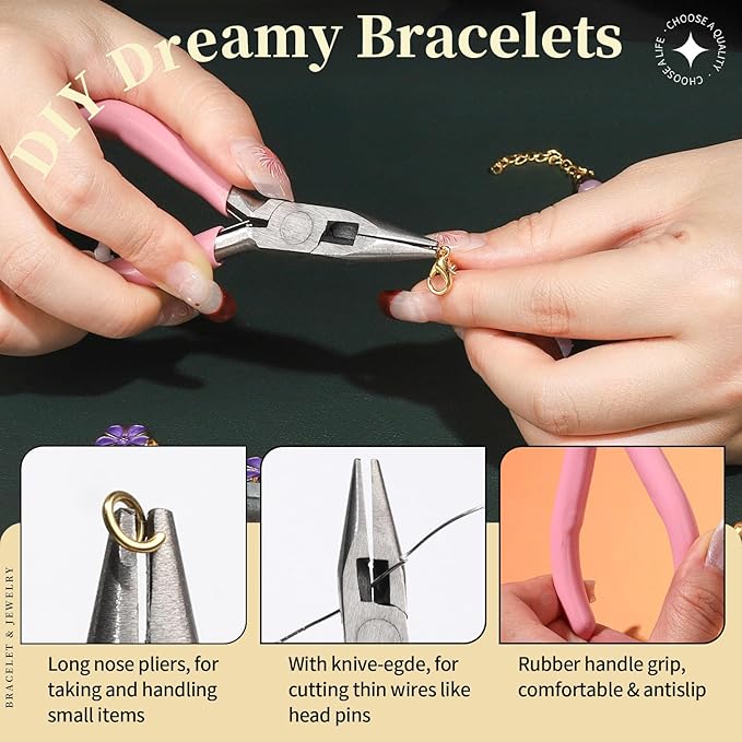 LEOBRO 801 PCS Jewelry Making Supplies, Jump Rings for Jewelry Making, and Lobster Claw Clasps, with Jewelry Pliers, Gold Silver Jump Rings, Jewelry Making Kit