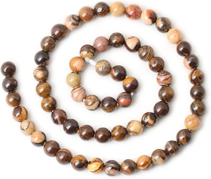 cheavian 60pcs 6mm natural africa picture jasper gemstone round loose beads for diy bracelet necklace earrings jewelry making 1 string 15 inches