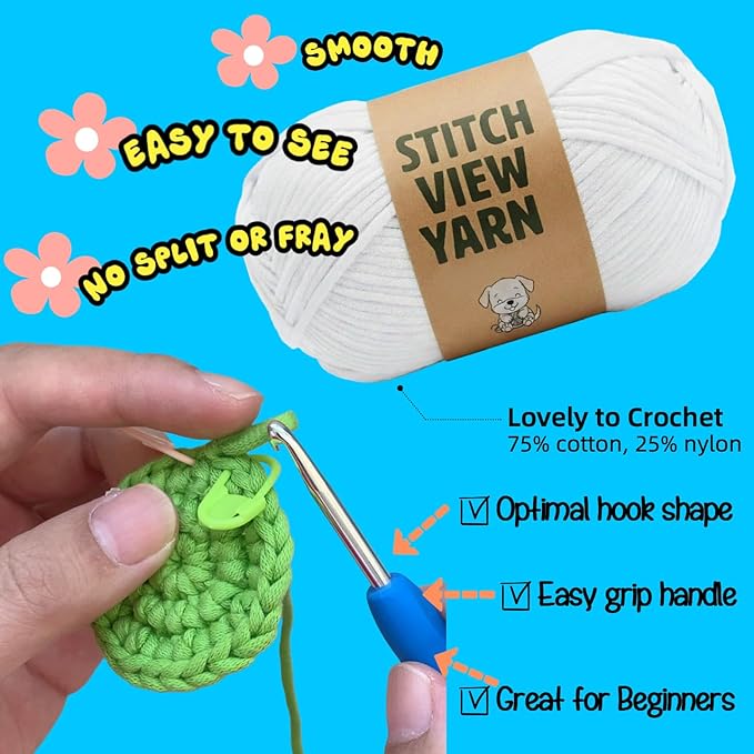 BUNUKY Crochet Kit for Beginners Adults - Complete DIY Amigurumi Puppy Dog Starter Set with Video Tutorial | Easy Learn to Crochet Kit with All Supplies | Craft Gift for Women Teens Girls