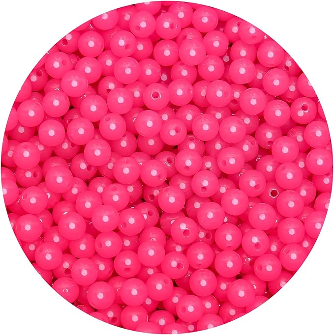 bonny boxx 500pcs 8mm jelly rose acrylic round beads, smooth transparent acrylic balls, plastic resin gumball bubblegum chunky beads for necklace & bracelet making, crafting supplies