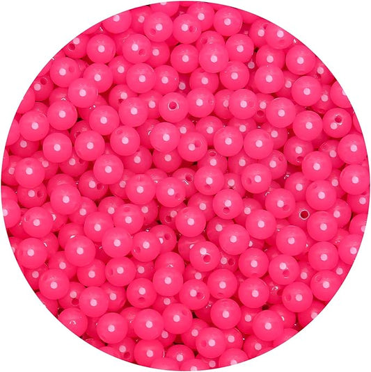 bonny boxx 500pcs 8mm jelly rose acrylic round beads, smooth transparent acrylic balls, plastic resin gumball bubblegum chunky beads for necklace & bracelet making, crafting supplies
