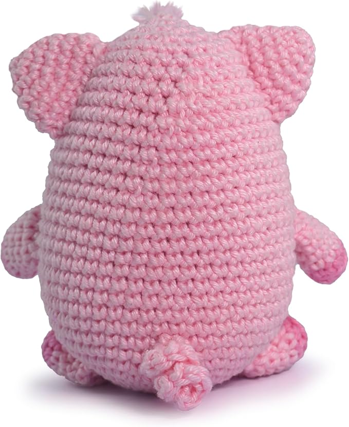 CIRCULO Amigurumi Crochet Kit - Baby Farm - All Included, Easy Instructions - Beginner Animal Crochet Set - Premium Yarn – Piglet