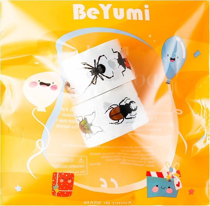 beyumi spring insect animals stickers - 1000pcs insect animals stickers in 2 rolls for kids springtime bug butterfly adhesive decals party favor supplies classroom scrapbooking calendar bottle decor