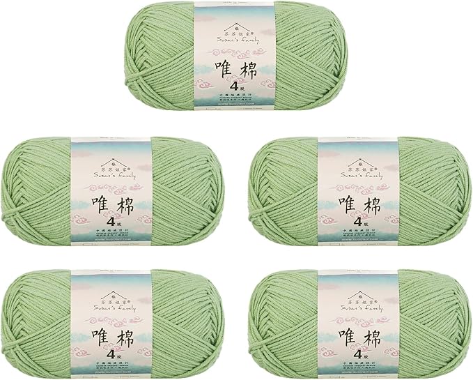 Susan's Family 4 ply 60% Cotton 40% Acrylic Yarn - Soft & Durable - 5 x 50g (1.76oz) - 655 Yards for Knitting & Crocheting - Baby Blankets, Amigurumi, Sweaters & More