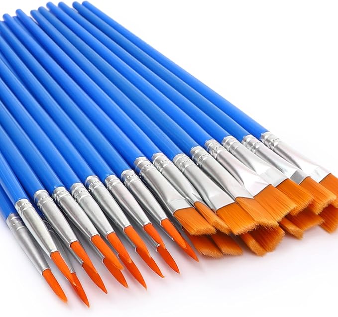 UPINS 30 Pcs Paint Brushes, Small Brush Bulk for Detail Painting