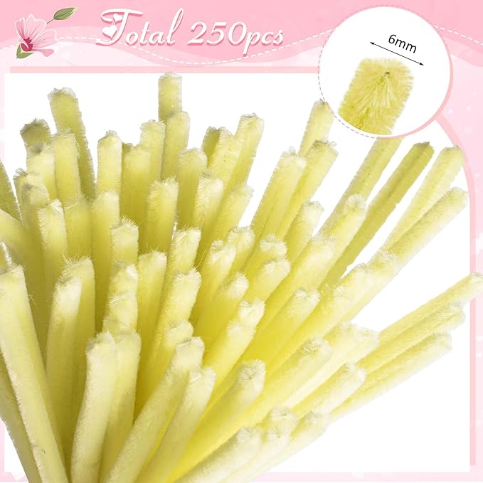 Peryiter 371 Pipe Cleaners Flowers Set, Mixed Colors Chenille Stems Bulk with Floral Wires, Gardening Tape, Stamen for DIY Flower Making Kit, Gift Idea for Mother's Day(Macaron Color)