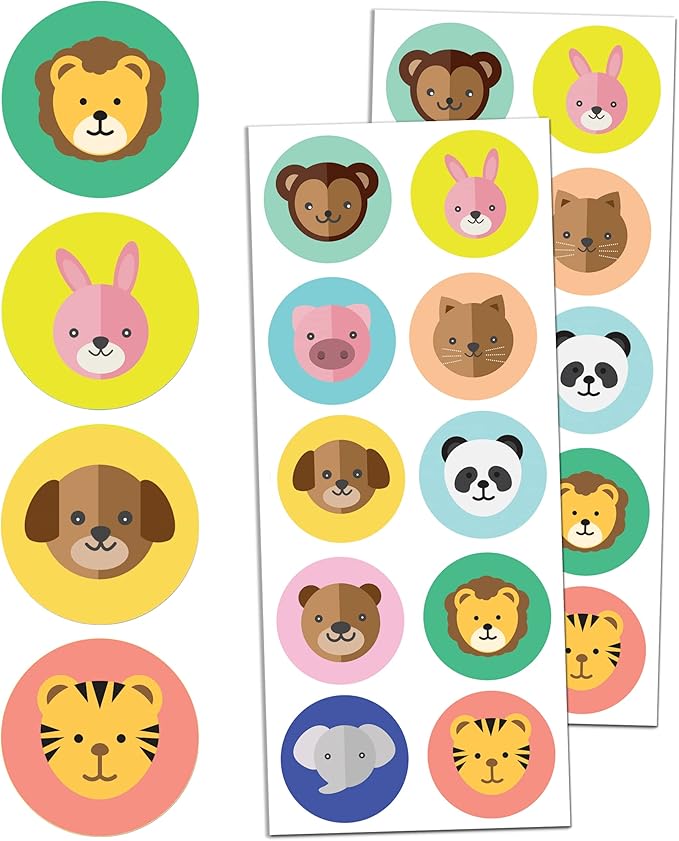 farm animal stickers for kids, 1.5" - 20 sheets, 200 stickers