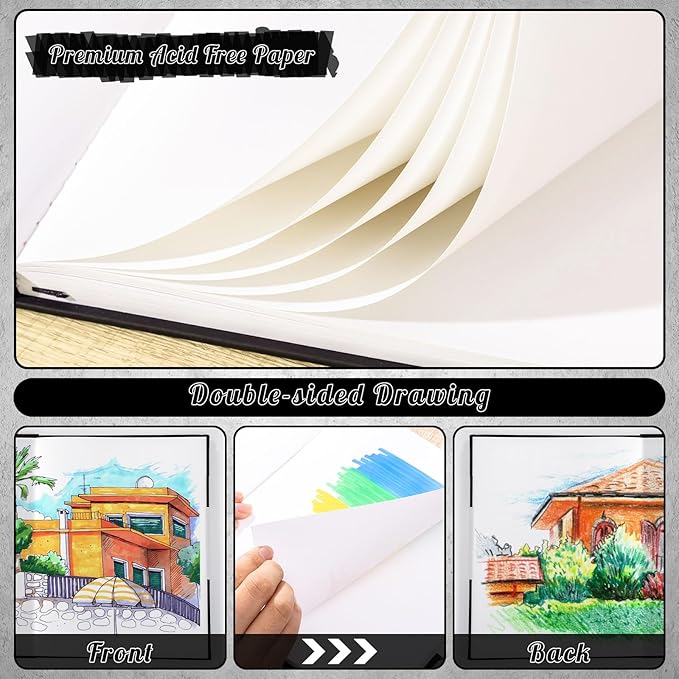 50 Sheets Hardcover Marker Paper Pad, 5.5x8.5in Alcohol Marker Paper Sketch Pad, 73lb/120gsm Heavyweight Spiral Sketch Book, Painting Coloring Drawing Book for Beginners Artists Ideal Gift