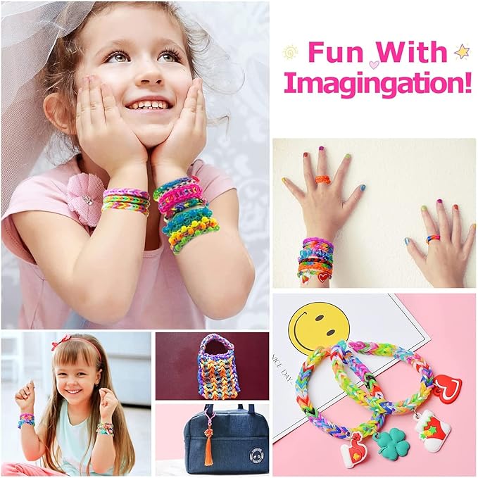 DDCOWP 11000+ Rubber Band Bracelet Kit, Loom Bracelet kit，DIY Bracelet Making kit，Loom Bead Bracelet kit,28 Colors,Best Gifts for Birthday and Christmas with