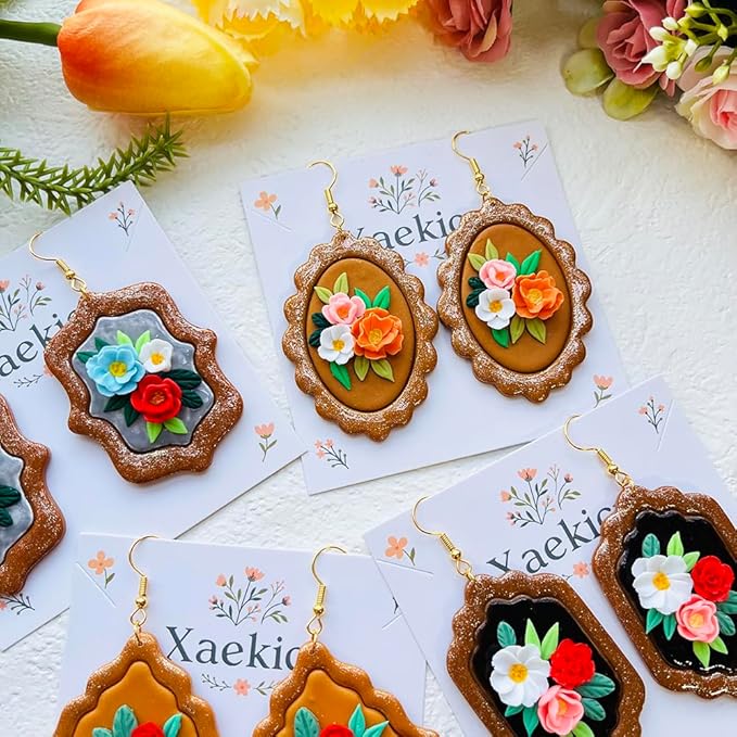 Baroque Style Polymer Clay Cutters Set, Decorative Frame Clay Cutters for Vintage Earrings, Polymer Clay Molds for Layered Designs, Clay Earring Cutters, Clay Tools for Crafting