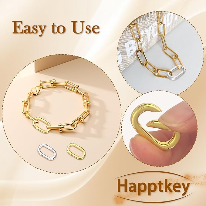 5PCS Oval Clasp Carabiner Necklace Connector Stainless Steel Spring Clasps Bracelet Closures Keychain Lock Clasps Necklaces Clips Key Rings Bracelets Shortener for Jewelry Finding DIY Making Kit (L5)