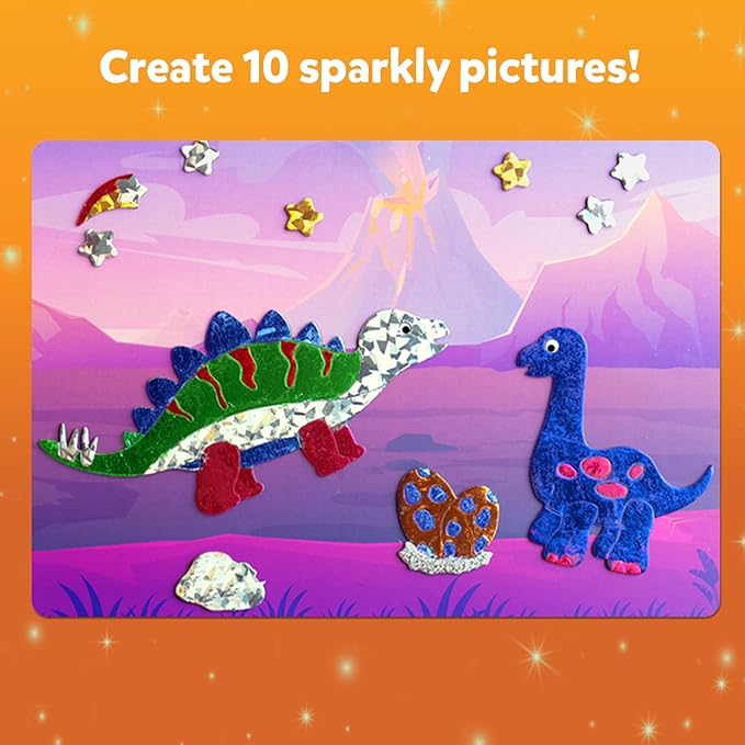 skillmatics foil fun - dinosaurs, no mess art for kids, craft kits & supplies, diy creative activity, travel toys, gifts for boys & girls ages 4, 5, 6, 7, 8, 9