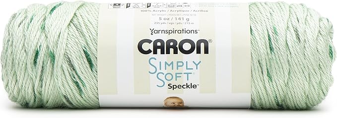 Caron Simply Soft Speckle White Sage Yarn - 3 Pack of 5oz/141g - Acrylic - #4 Worsted (Medium) - 235 Yards - Knitting & Crochet