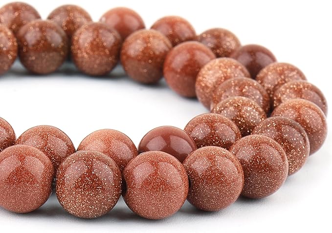 Stone Beads for Jewelry Making - 6mm Gemstone Round Beads for Bracelets(58-60pcs, Red Sand)