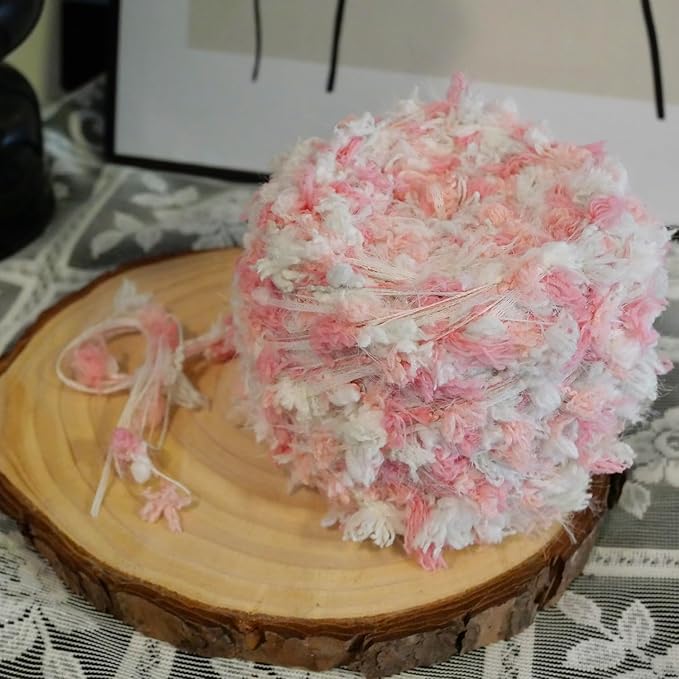 Hand Spun Art Yarn 4 Pack of 50g/Skein with Hand Blended Colorful Handmade for Jewelry Making, Junk Magazines Knitting Crafts Textile Decorative Tassels Card Making
