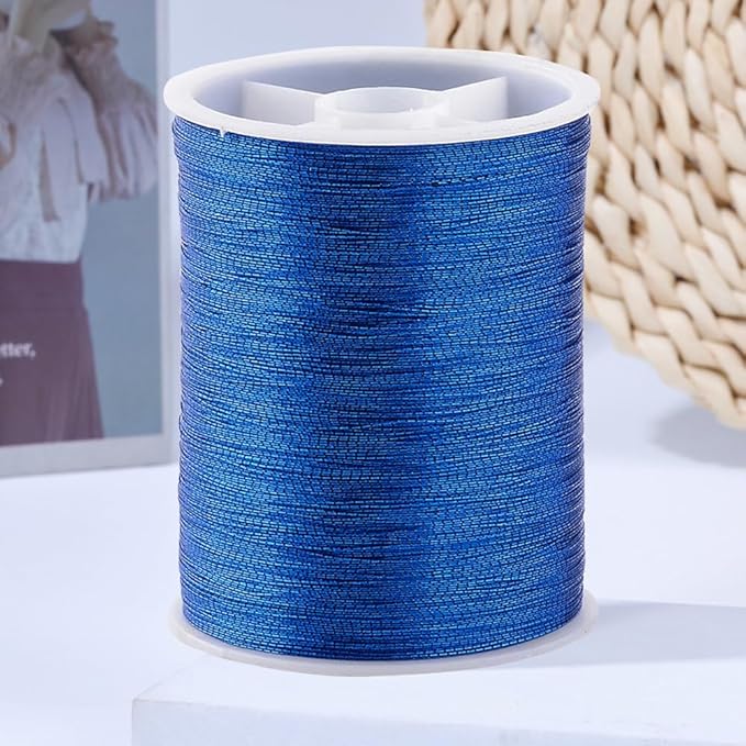 20 Rolls 1100M 0.1MM Thin Metallic Multicolor Cord Rope Embroidery Thread Colorful Christmas Polyester Tinsel Glitter String spool Bulk for Sewing Making Craft Bracelets Beading Knitting Diy