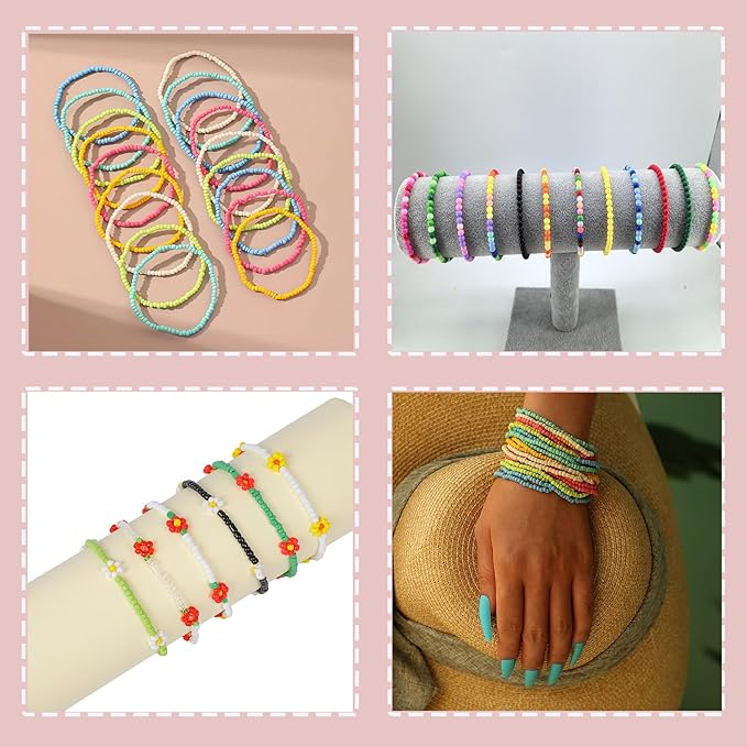 4800Pcs 4mm Acrylic Round Beads for Jewelry Making, 24 Colors Rainbow Round Beads for Bracelets Making Kit Candy Color Plastic Bubble Gum Beads Pastel Loose Beads Bulk for DIY Necklace Crafts