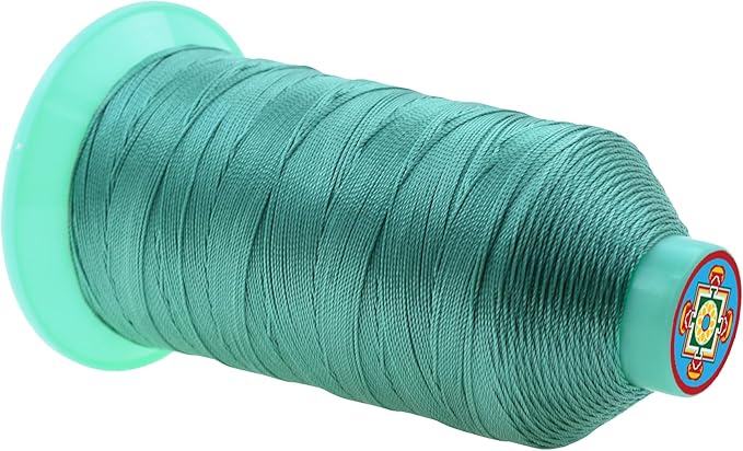 Mandala Crafts Size 346 210D T350 Bonded Nylon Thread - Aquamarine 415 YDs Tex 350 Heavy Duty Sewing Threads for Leather, Jeans, Weaving, Outdoor Marine Upholstery