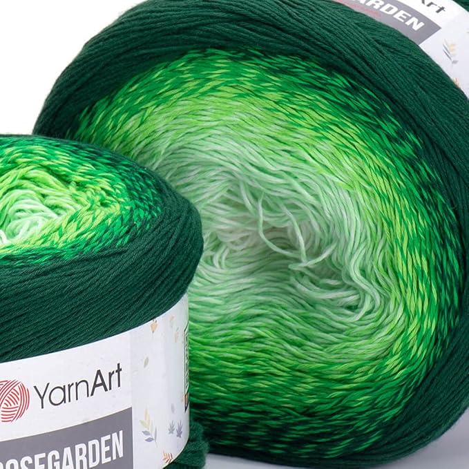 Yarn Art Flowers Rosegarden 100% Cotton 250gr 8.80 oz 1094yds Multicolor Cotton Yarn Rainbow Crochet Yarn Spring Summer (319)