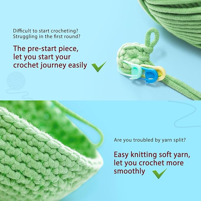 CrochetBox Crochet Kit for Beginners - Hammerhead Shark Starters Crochet Kit, Beginners Crocheting Kitting for Adults Teen, Gifts with Crochets Yarns, Hook, Step-by-Step Video, Instruction
