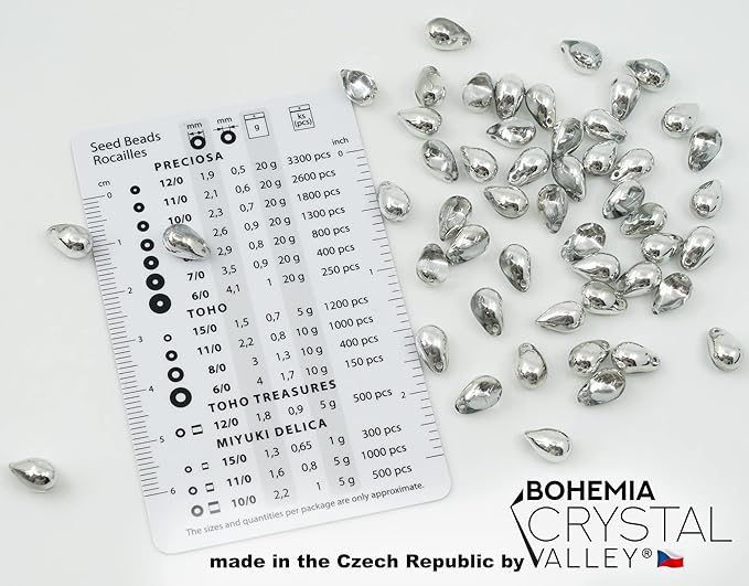 Czech 50-Piece Glass Beads, 6x9mm, Teardrop Crystal Silver Labrador Half Coated