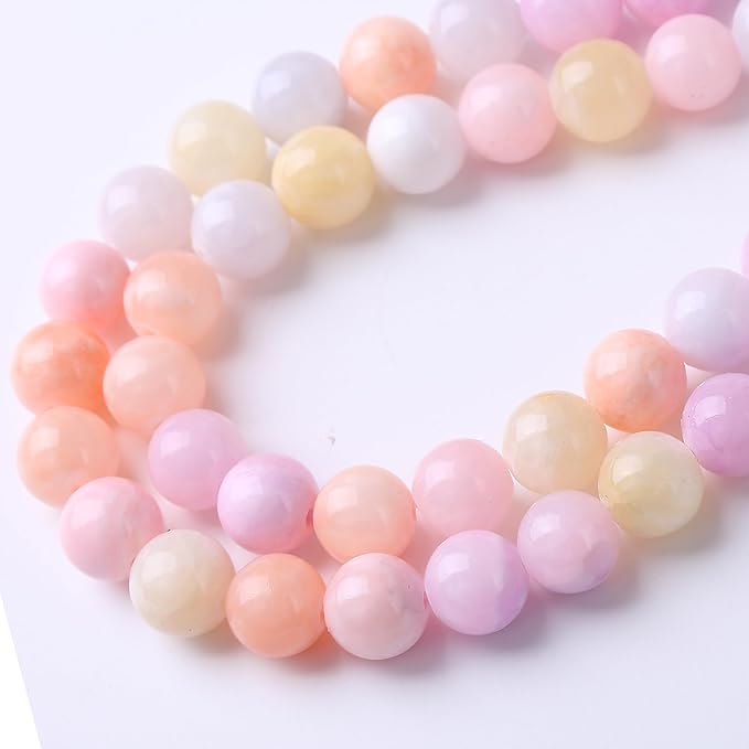 Colorful Rice Topaz Stone Beads for Jewelry Making Gemstone Round Crystal Bracelet Necklace 1 Strand 15.5inch 4MM