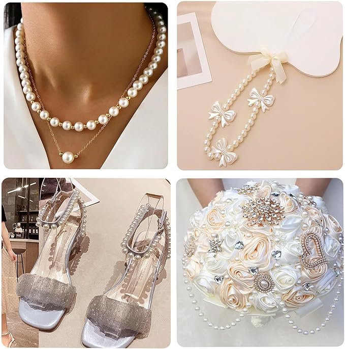 SXDLCX 300pcs Necklace Bracelet Making Kit, Pearl Bracelet Beads, Suitable for Jewellery Making Kits DIY Bracelets, Earrings, Necklaces