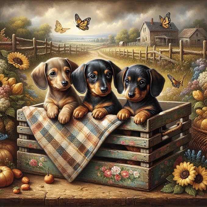 Axquilon Dog Diamond Art Kits for Adults - Dachshund Diamond Painting Kits for Adults Beginner, DIY 5D Full Drill Gem Art for Home Wall Decor 14x14 inch