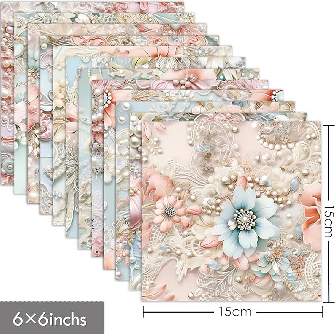 YASMEN Scrapbook Paper Pad，6x6 Single-Sided Mother's Day Cardstock Paper Pad for Card Making, Journals, Planner, DIY Envelopes, Greeting Cards, Decorative Art Craft -24 Sheets