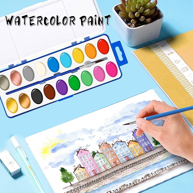 REALART 18 Colors Watercolor Paint Set Bulk Pack of 24 Water Color Paint Sets Water Color Sets