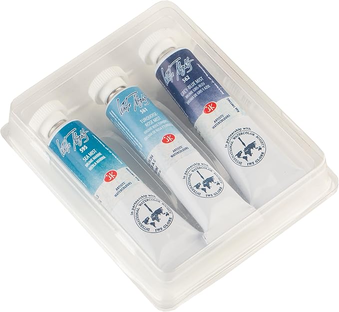 White Nights Extra Fine Artists Grade Professional Watercolor Set 3 * 10ml Tubes Granulating Colors by Nevskaya Palitra (North Sea)