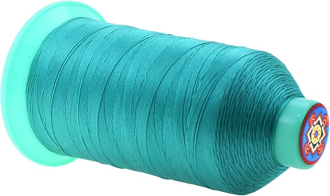 Mandala Crafts Size 138 420D T135 Bonded Nylon Thread - Turquoise 1250 YDs Tex 135 Heavy Duty Sewing Threads for Leather, Jeans, Weaving, Outdoor Marine Upholstery