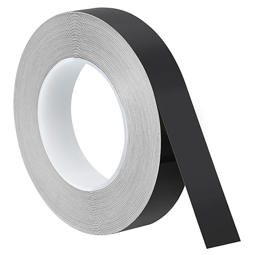 uxcell Metallic Tape, 0.98 in x 164 ft Self Adhesive Metalized Polyester Film Tape Waterproof Shiny Washi Tape for Walls Graphic Arts Gifts Wrapping Crafts Decoration, Gloss Black