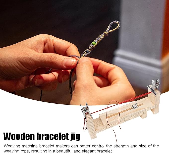 Jinshining 2Pcs Paracord Jig Bracelet Maker | Wooden Jig Bracelet Maker with Tool Kit,Weaving DIY Craft Tool Kit Weaving Crafts and Sewing Jewelry Making Kits