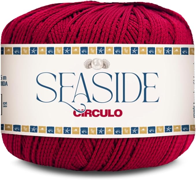 CIRCULO Seaside Yarn, Perfect for Beachwear, Bikinis & Cover-Ups, Quick-Drying & Lightweight, Fingering Weight, 100% Polyamide, 180.4 yds, 50g (6111 - Fervor)