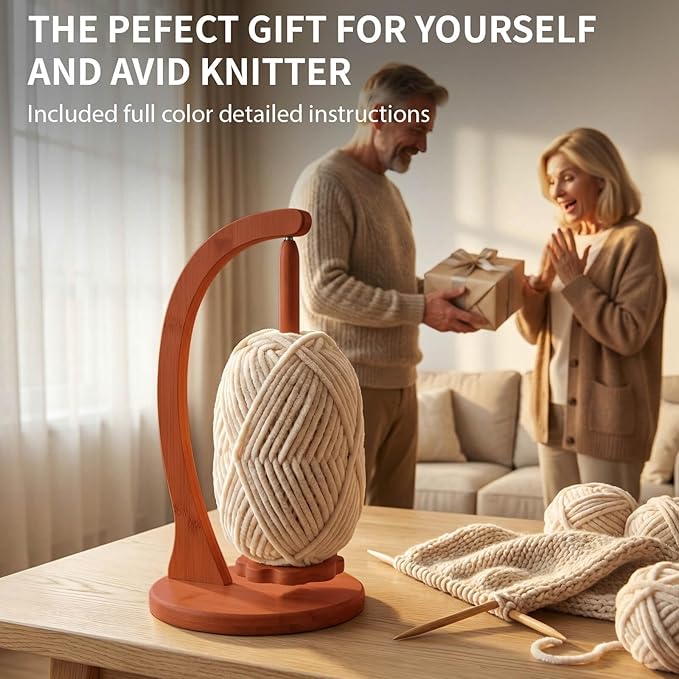 SPEENSUN Yarn Holder for Crocheting, Crochet Yarn Holder, Upgrade Larger Size & Magnetic Yarn Ball Holder for Most Yarns, Rotating Yarn Holder Hold Yarn Up to 1.1 lbs with Packaging Box