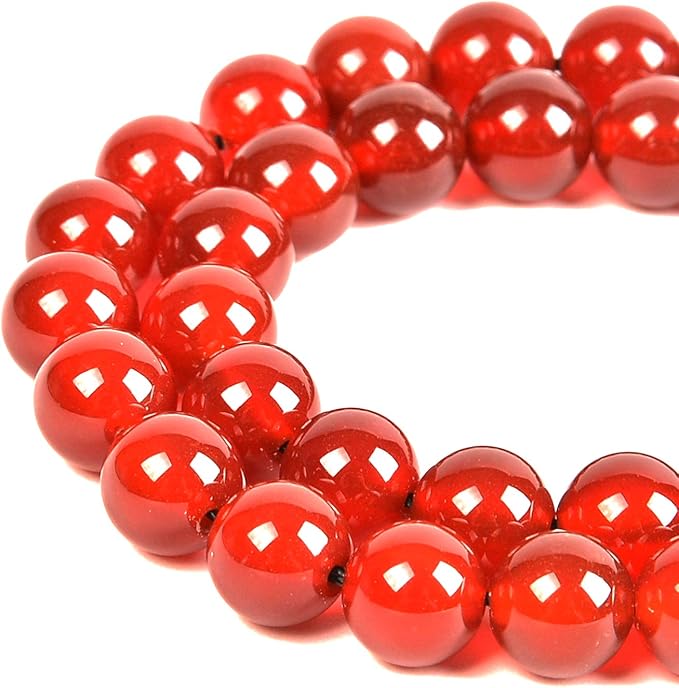 45pcs 8mm Natural Carnelian Gemstone Round Spacer Loose Stone Beads for Jewelry Making 15.5" 1 Strand (Carnelian, 8mm 45Beads)