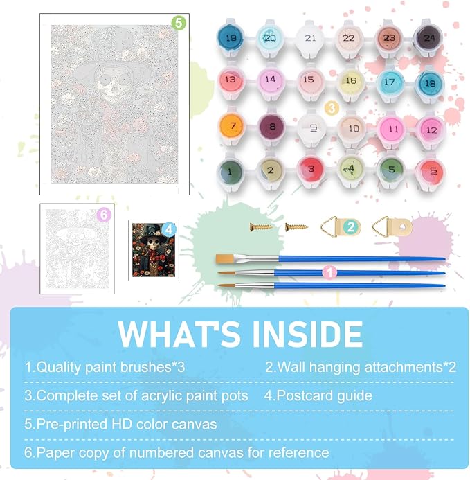 Halloween Paint by Numbers Kit for Adults - Skull Acrylic Adult Paint by Number Kits on Canvas for Beginner, Flowers Skeleton DIY Oil Painting by Numbers for Adults Kit for Home Decor Gift 16"x20"