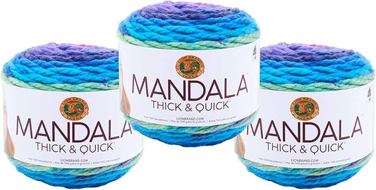(3 Pack) Lion Brand Yarn Mandala Thick & Quick Bulky Yarn, Vortex