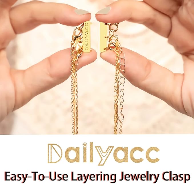 layering necklace clasp,18 k gold and silver separator for stackable necklaces